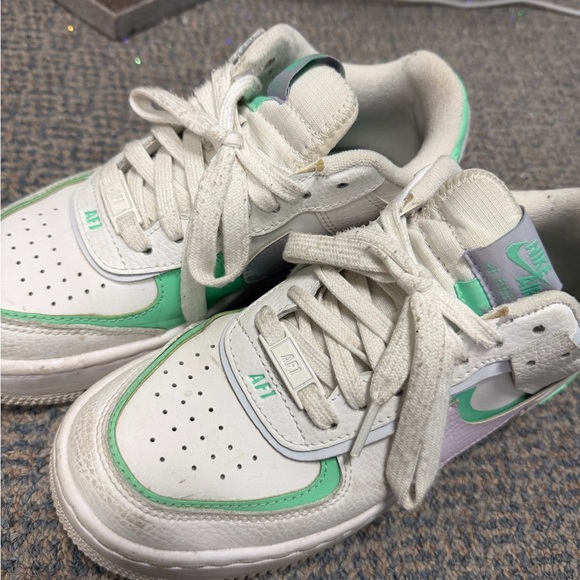 Nike Air Force 1 with Mint and Lilac Accents - Picture 2 of 8